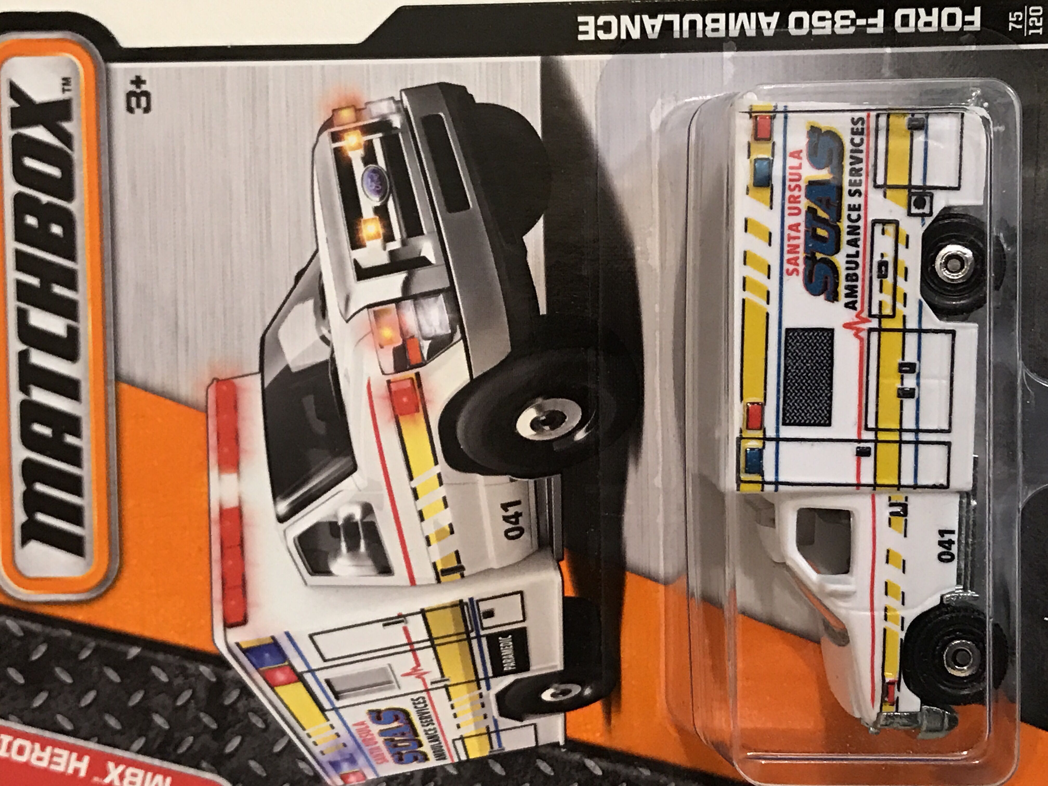 FORD F-350 AMBULANCE - MBX Heroic Rescue toy car collectible - Main Image 3