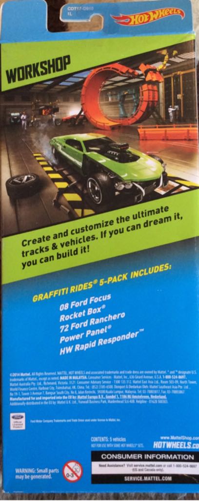 Hot Wheels Graffiti Rides 5 Pack - Graffiti Rides 5 Pack Workshop toy car collectible - Main Image 2