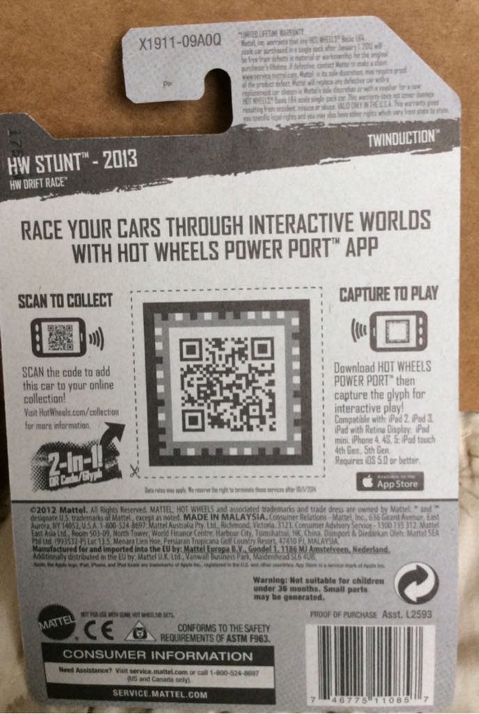 Hot Wheels Twinduction 2013 - H W Stunt toy car collectible - Main Image 2