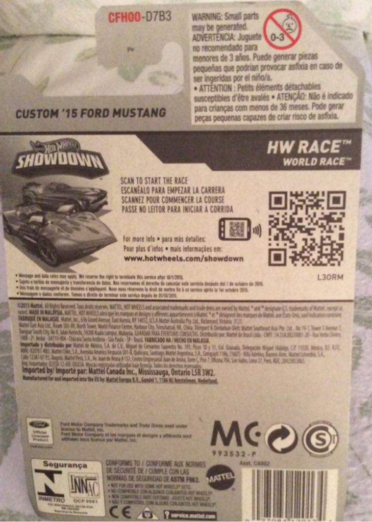 Hot Wheels Custom 15 Ford Mustang - HW Race toy car collectible - Main Image 2