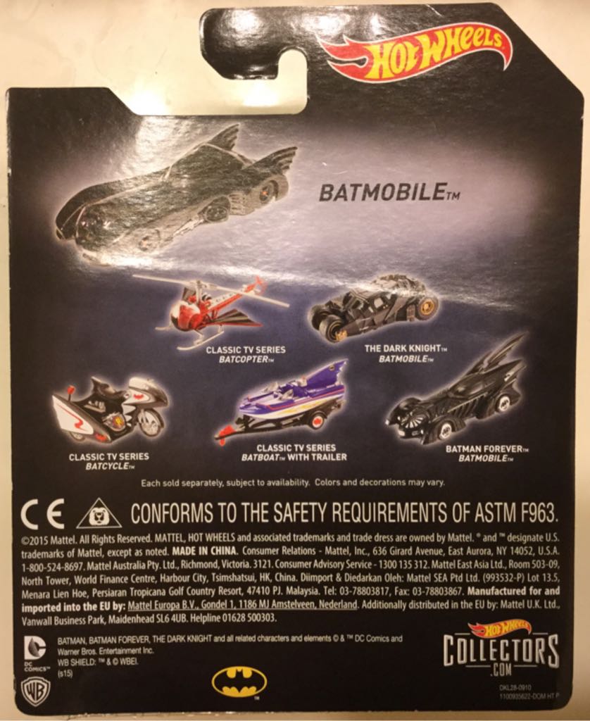 Hot Wheels - 2015 Batman Series toy car collectible - Main Image 2