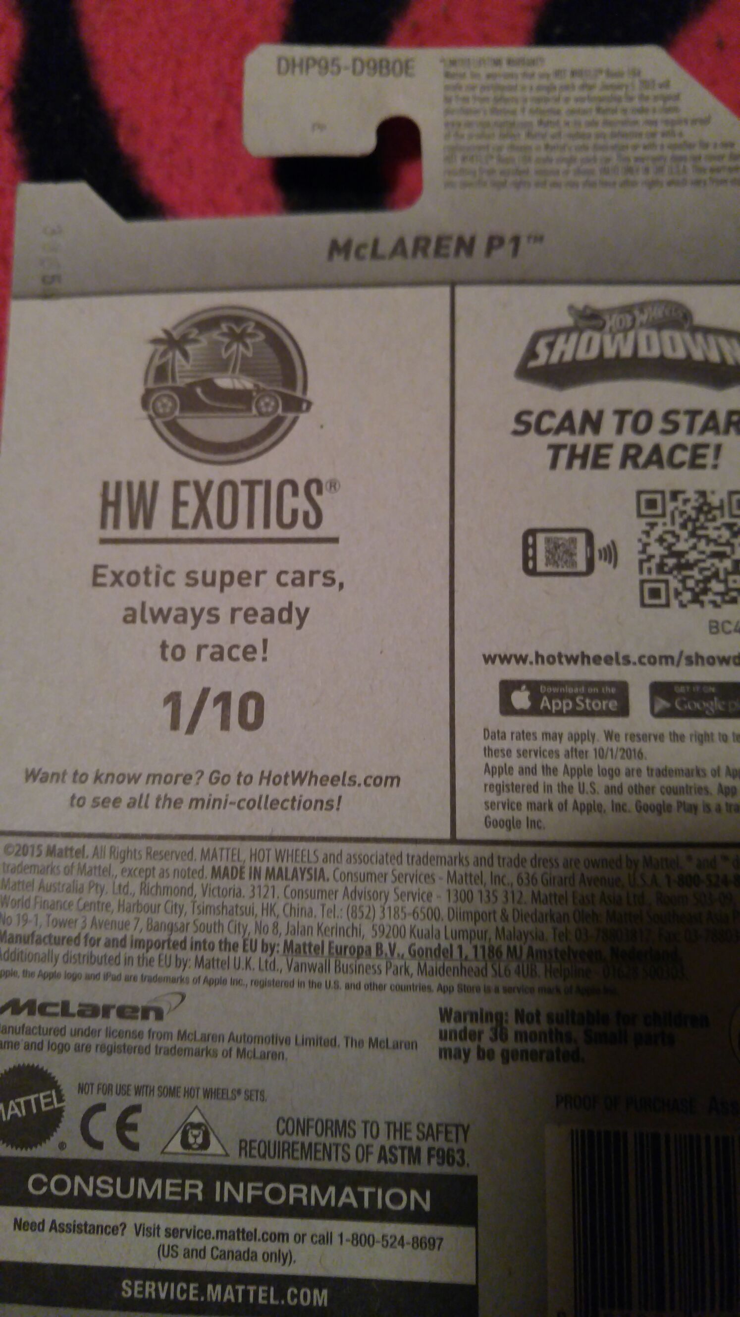 Mclaren P1 - HW Exotics toy car collectible - Main Image 2