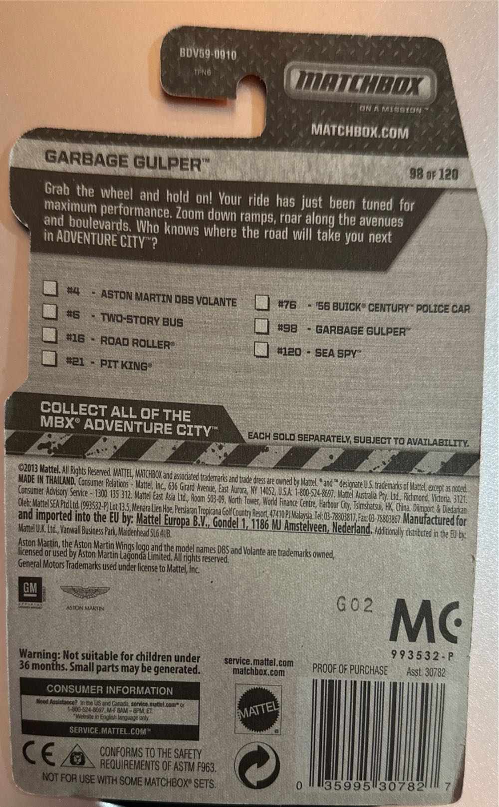 Matchbox Garbage Gulper - MBX Adventure City toy car collectible - Main Image 3