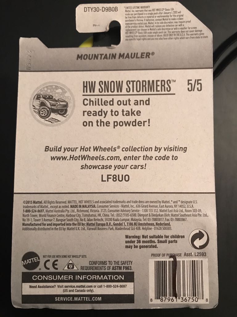 Mountain Mauler - HW Snow Stormers toy car collectible - Main Image 2