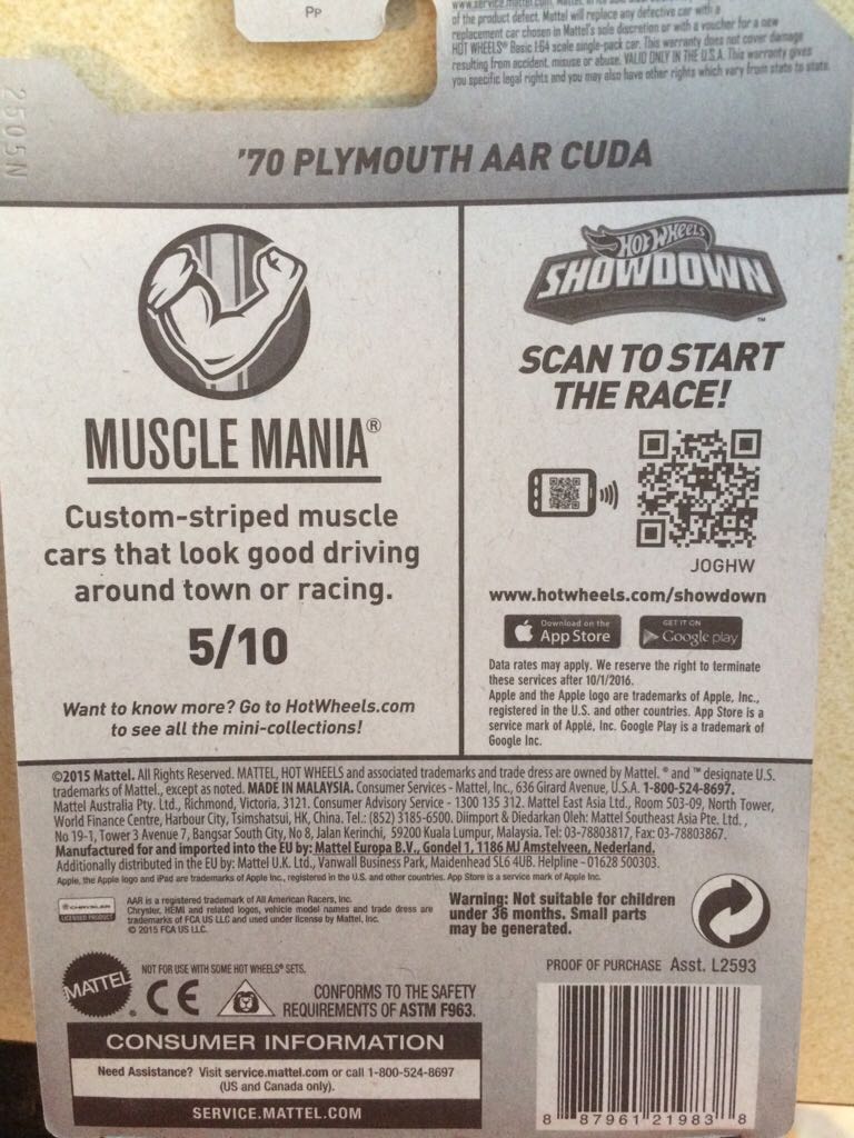 Hot Wheels - Muscle Mania toy car collectible - Main Image 2