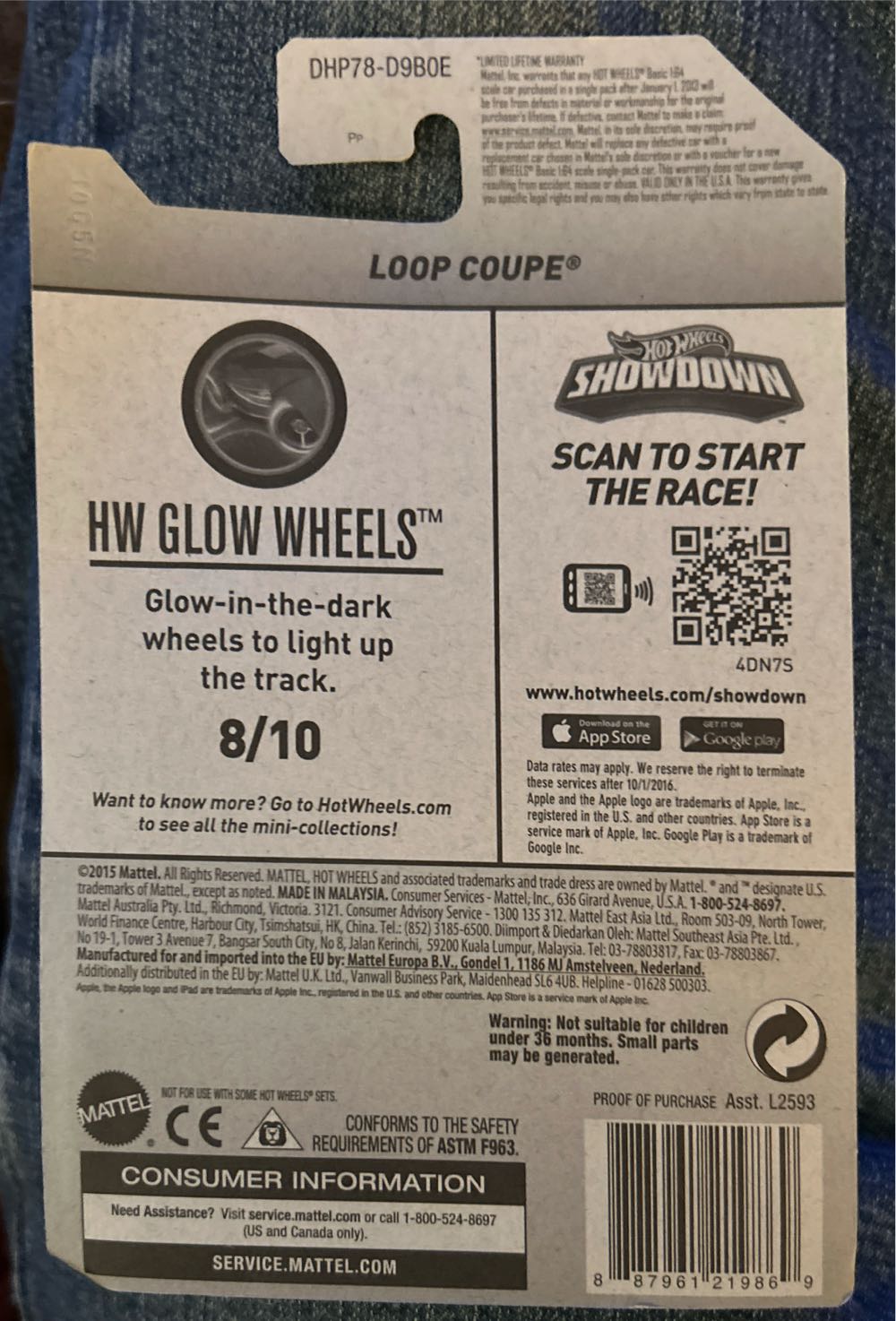 Loop Coupe - 2015 HW Glow Wheels toy car collectible - Main Image 3