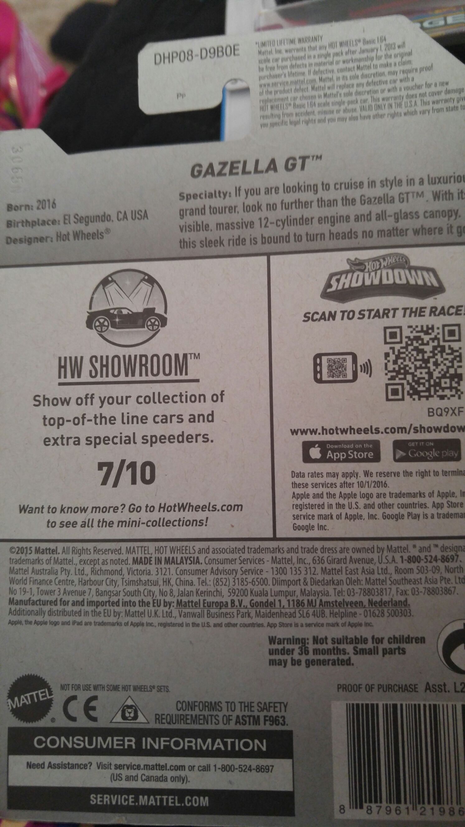 Gazella GT - ’16 HW Showroom toy car collectible - Main Image 2