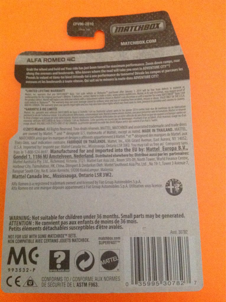 Alfa Romeo 4c - MBX Adventure City toy car collectible - Main Image 2