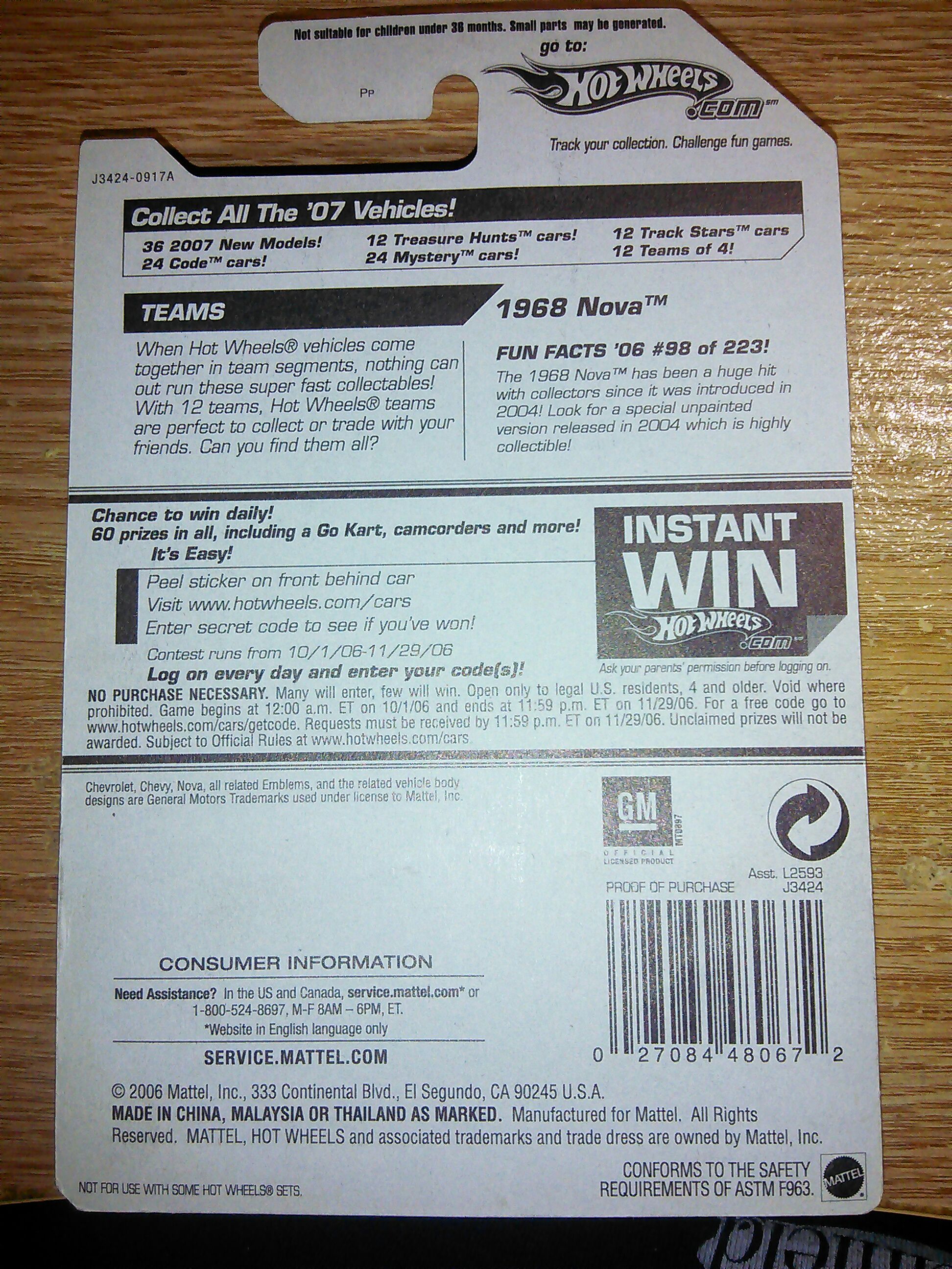 68 chevy nova - Red Line toy car collectible - Main Image 2