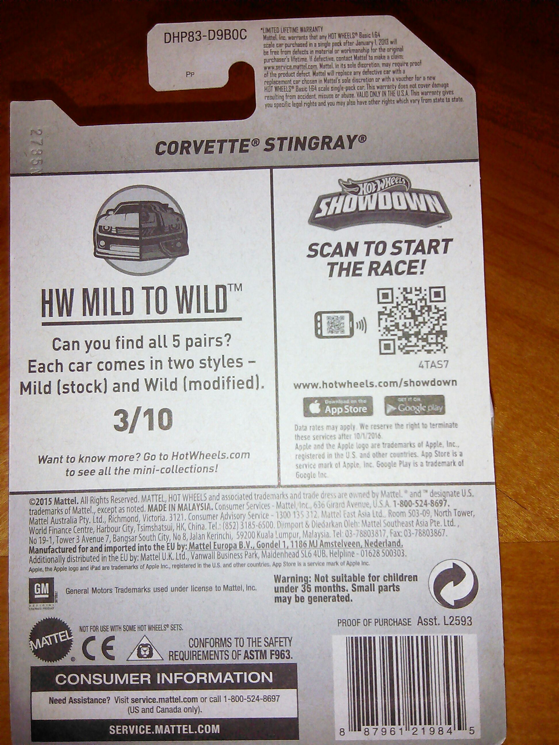CORVETTE STINGRAY (Loose) - HW Mild To Wild toy car collectible - Main Image 2