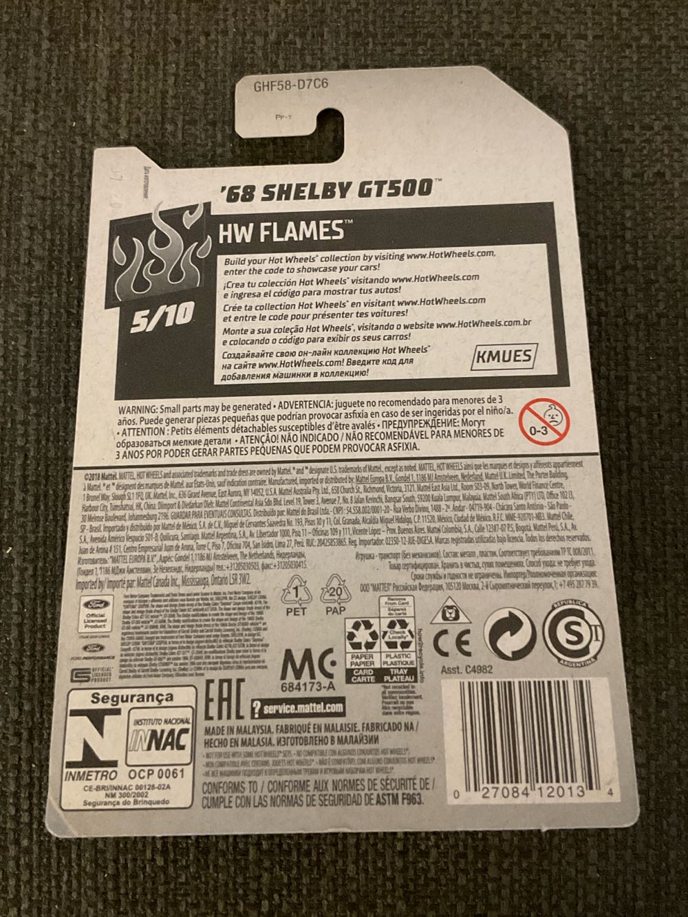 ‘68 Shelby GT 500 - HW Flames - 2020 toy car collectible - Main Image 2