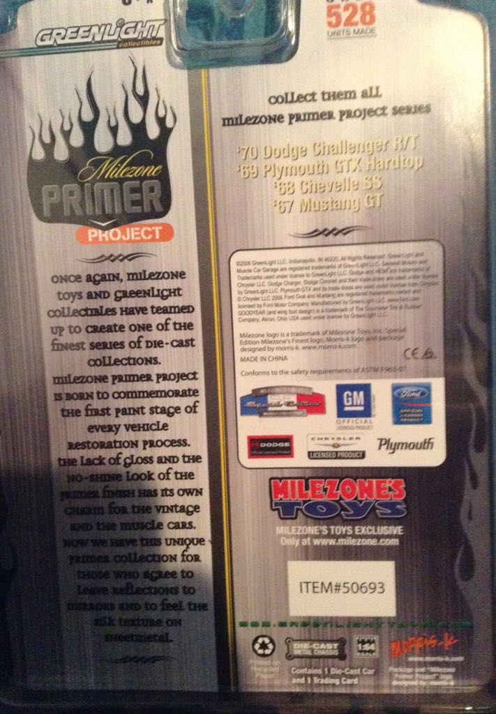 Greenlight Milezone’s Special Edition Muscle Collection - Milezone Primer Project toy car collectible - Main Image 2