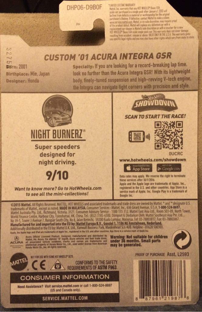 Acura Integra GSR ‘01 - 19 Hw Speed Graphics toy car collectible - Main Image 2