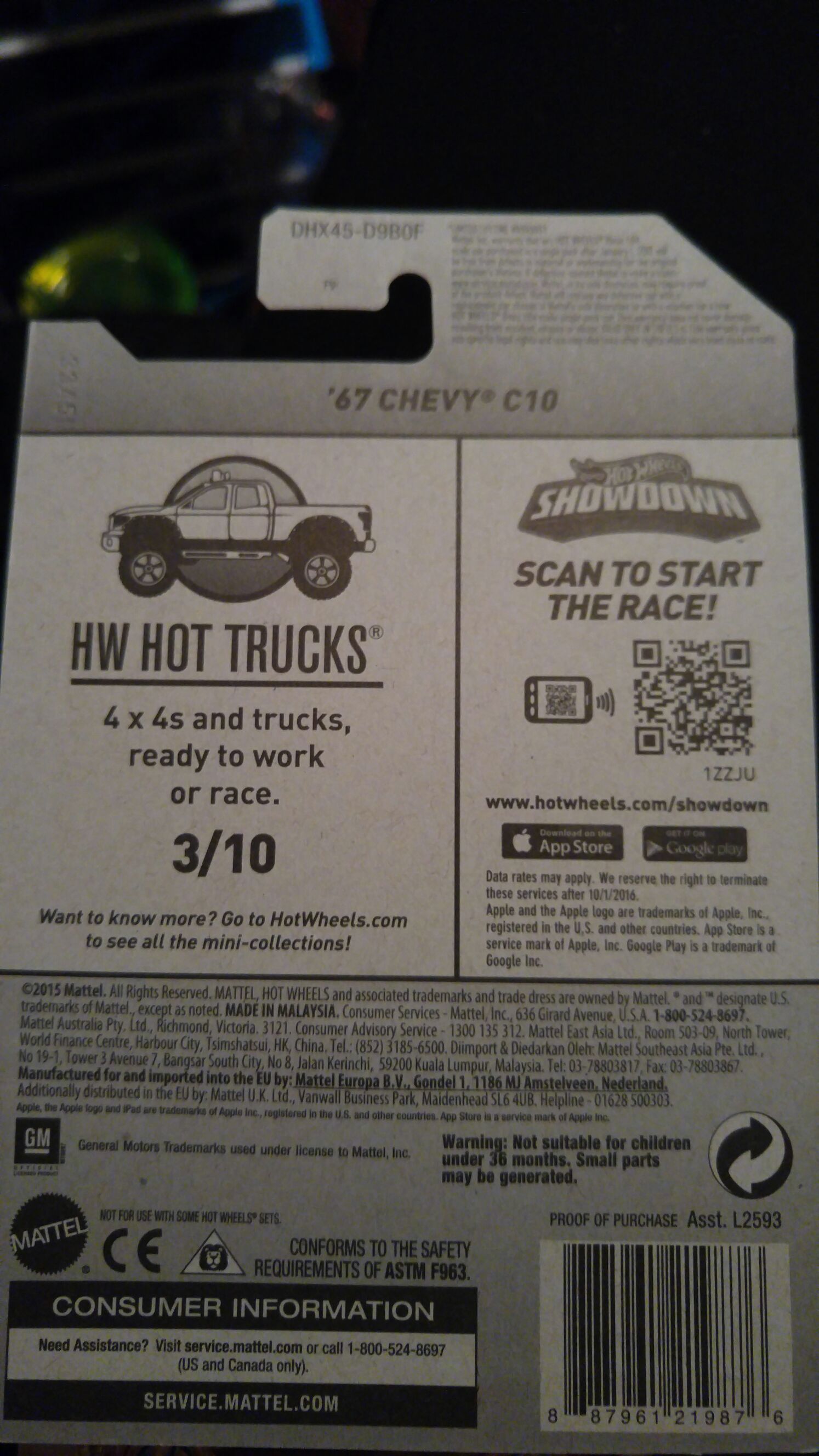 Chevy 1967 C10 Hw Hot Trucks  - HW Hot Pick Ups toy car collectible - Main Image 2