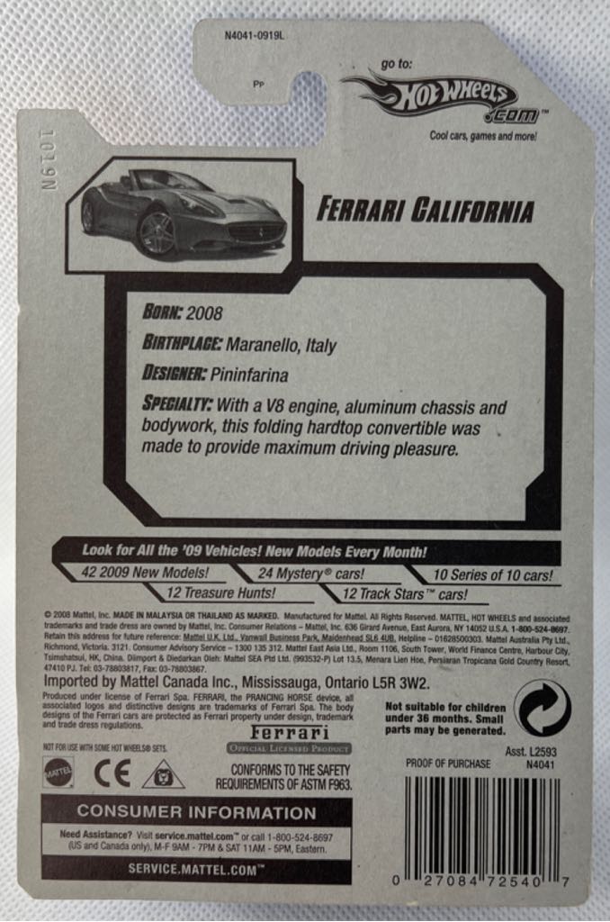 Ferrari California - Red - 2009 New Models toy car collectible - Main Image 2