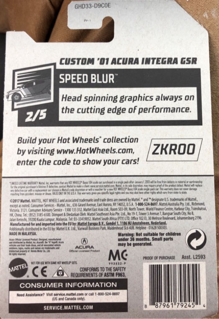 Custom ’01 Acura Integra GSR - 2020 Speed Blur toy car collectible - Main Image 2