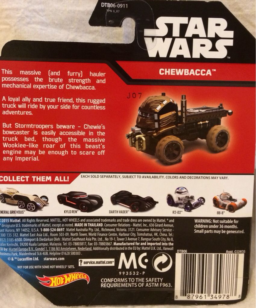 Star Wars 04: Chewbacca - 2015 Star Wars Character Series toy car collectible - Main Image 2