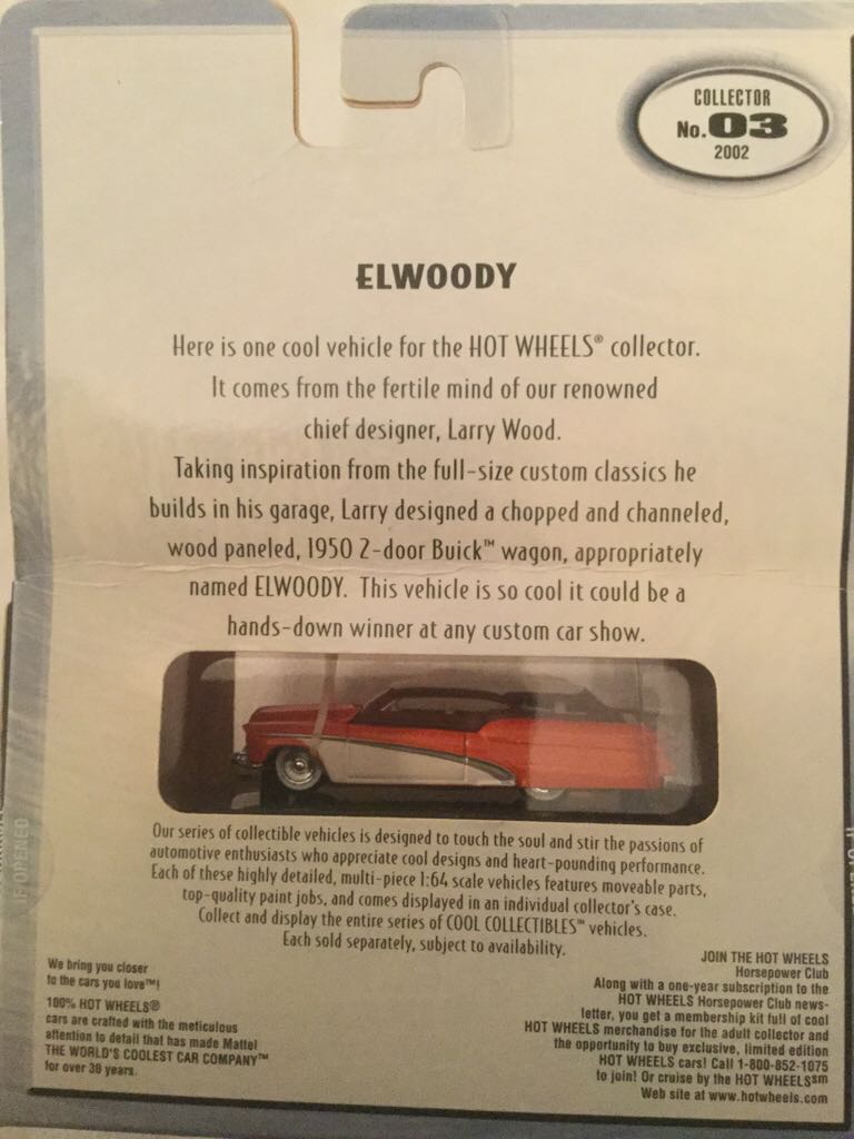 Elwoody - 100 % Hot Wheels toy car collectible - Main Image 2