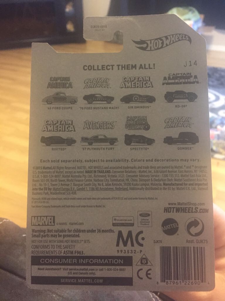 captain America the winter soldier 5/8 rivited - Captain America 75th Anniversary Series toy car collectible - Main Image 2