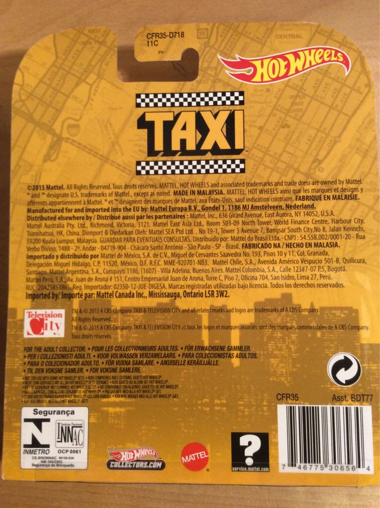 Taxi - ’74 Checker Taxi Cab - 2015 Retro Entertainment Series toy car collectible - Main Image 2