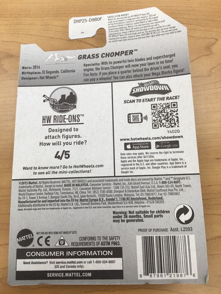 Grass Chomper - HW Ride-Ons toy car collectible - Main Image 2