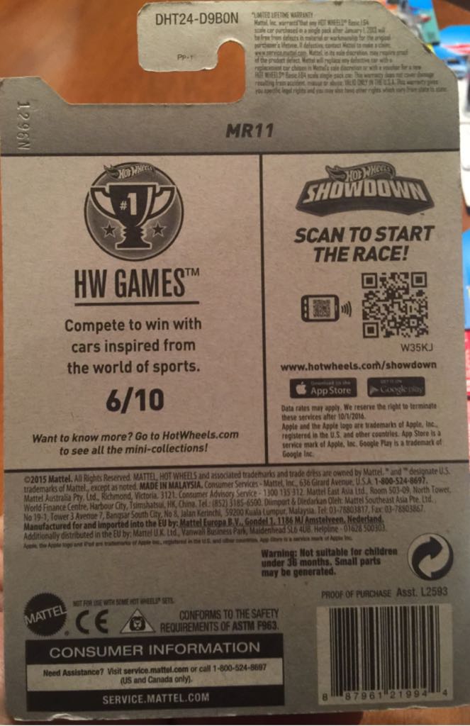 MR11 - 2016 HW Games toy car collectible - Main Image 2