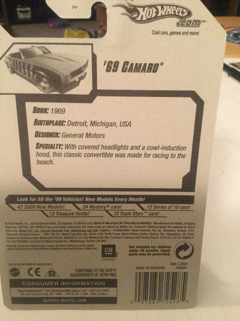 69 Camaro - 2008 Web Trading Cars toy car collectible - Main Image 2