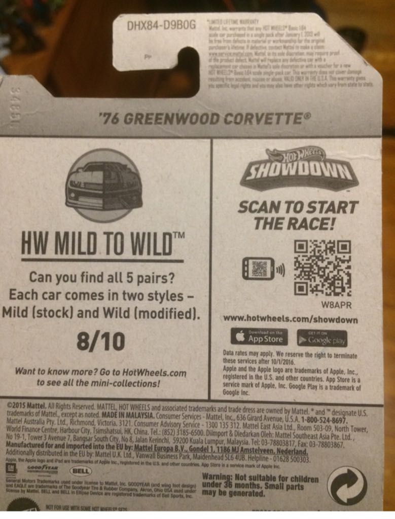 ‘76 Greenwood Corvette - 2016 - HW Mild To Wild toy car collectible - Main Image 2