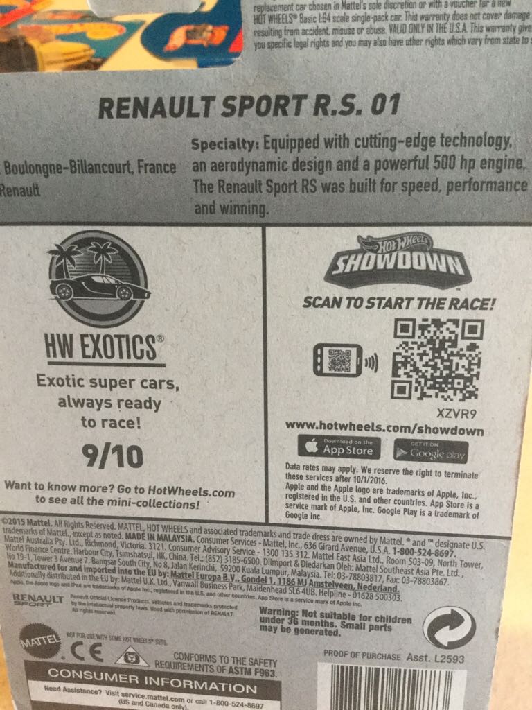 Renault Sport R.S. 01 - HW Exotics toy car collectible - Main Image 2