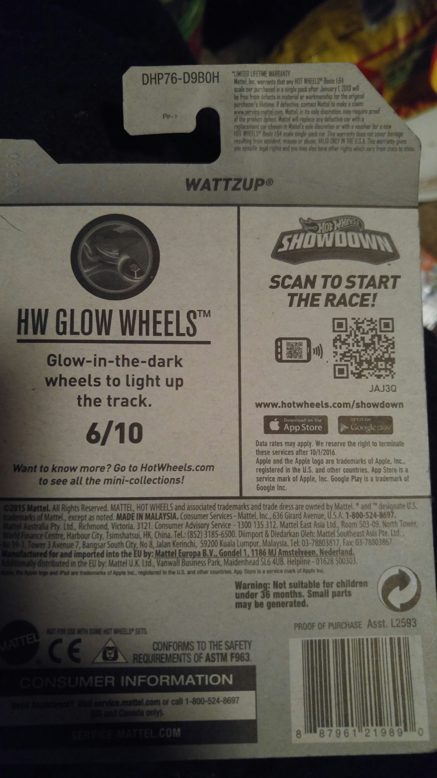 Wattzup - HW Glow Wheels toy car collectible - Main Image 2