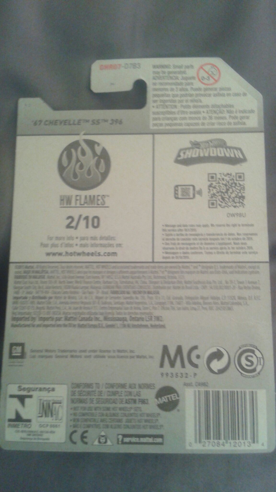 67 Chevelle SS 396 - HW Flames toy car collectible - Main Image 2