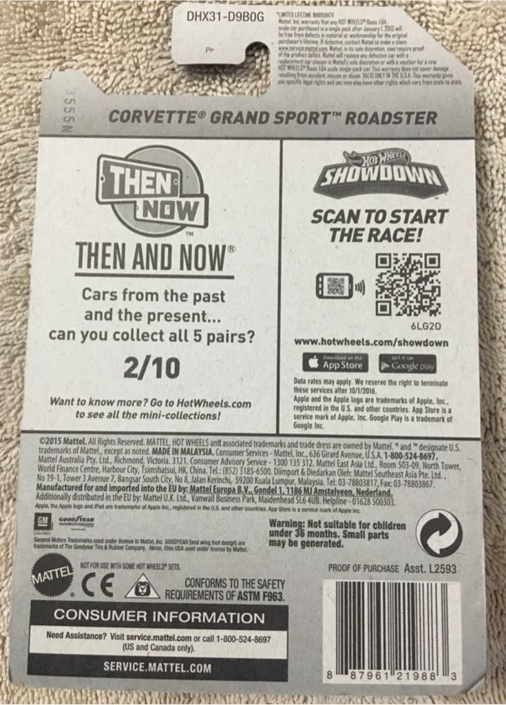 Corvette Grand Sport Roadster - HW 50th Race Team toy car collectible - Main Image 2