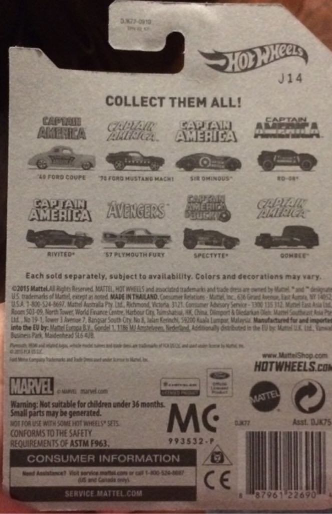 Marvel: Captain America: Sir Ominous - 2016 HW Captain America - Civil War toy car collectible - Main Image 2