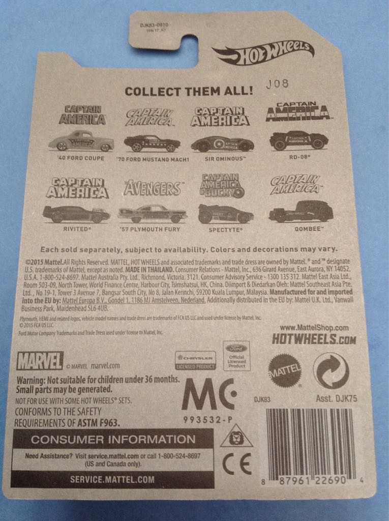 ’70 FORD MUSTANG MACH 1 - Captain America toy car collectible - Main Image 2