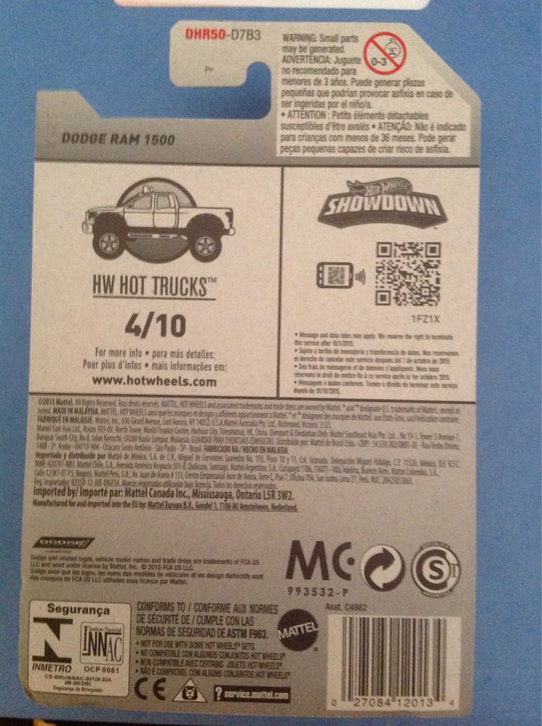 Dodge Ram 1500 - ’16 HW Hot Trucks toy car collectible - Main Image 2