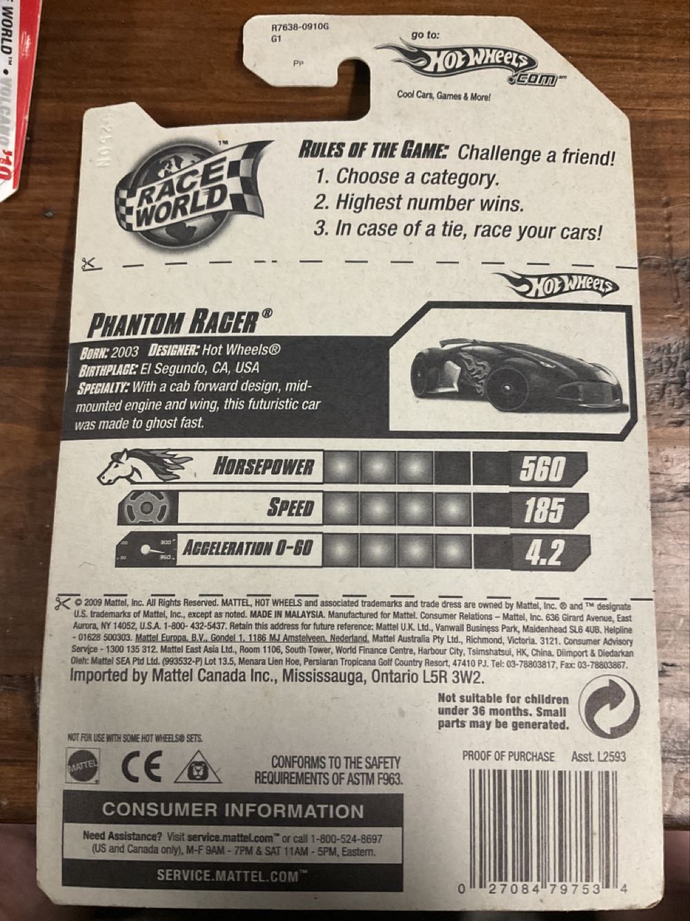 Phantom Racer - 2010 Race World - Volcano toy car collectible - Main Image 3