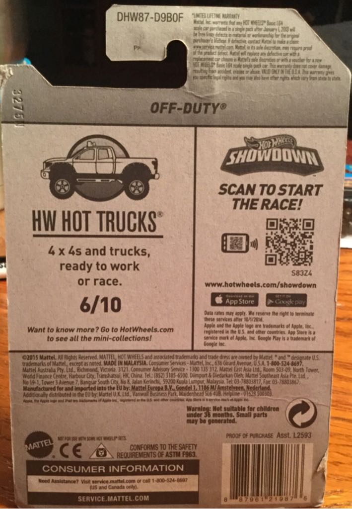 Off-Duty - HW Hot Trucks toy car collectible - Main Image 2