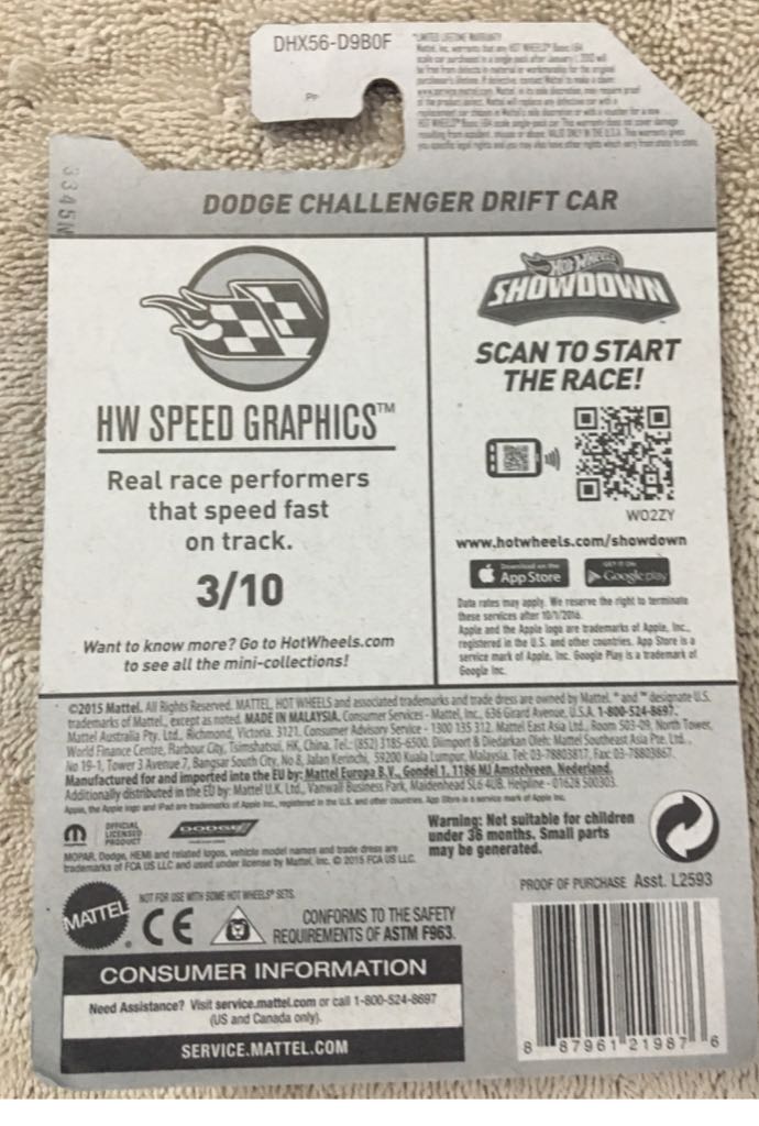 Dodge Challenger Drift Car - HW Speed Graphics toy car collectible - Main Image 2