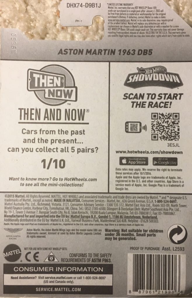 Aston Martin DB5, 1963 - 2016 Then & Now toy car collectible - Main Image 2