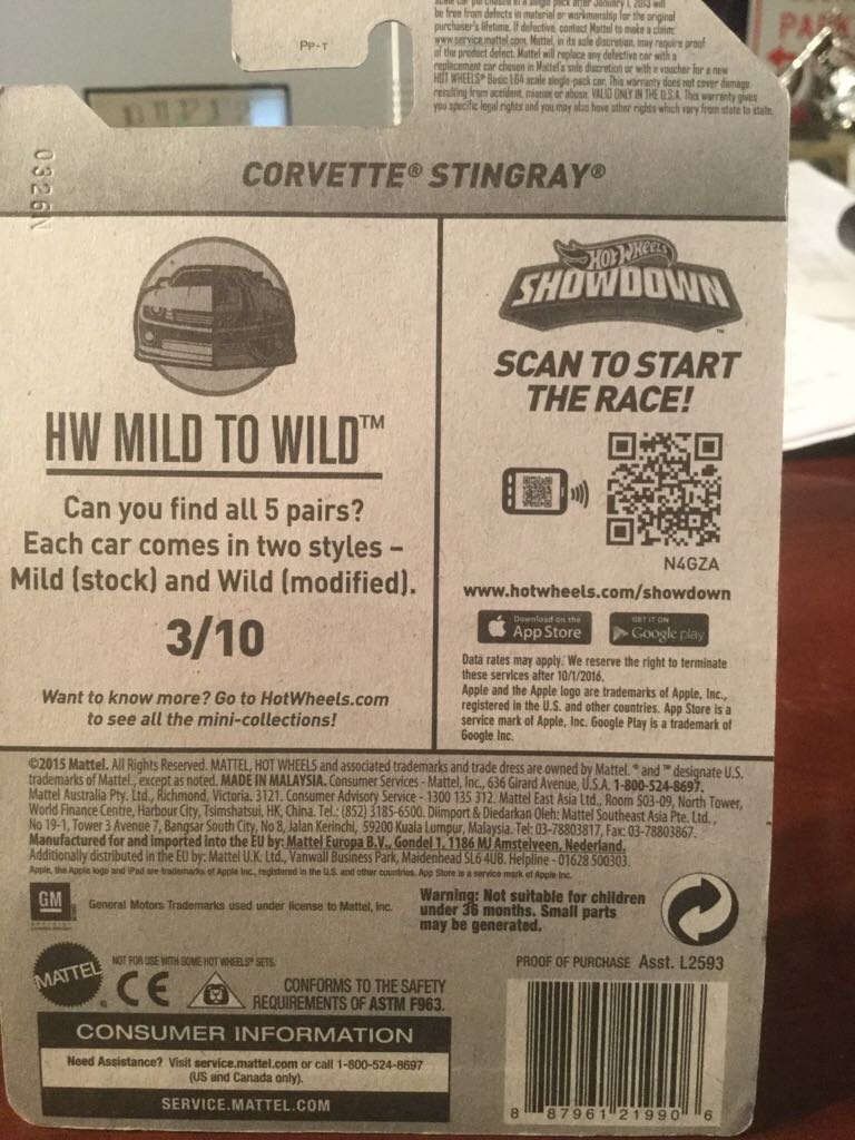 CORVETTE STINGRAY - 2015 HW MILD TO WILD toy car collectible - Main Image 2