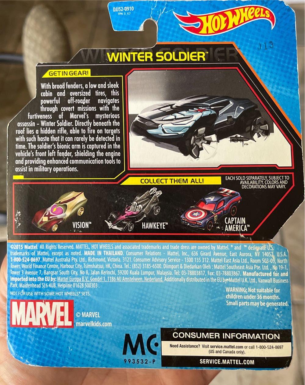 Marvel: Winter Soldier - 2016 HW Captain America - Civil War toy car collectible - Main Image 2