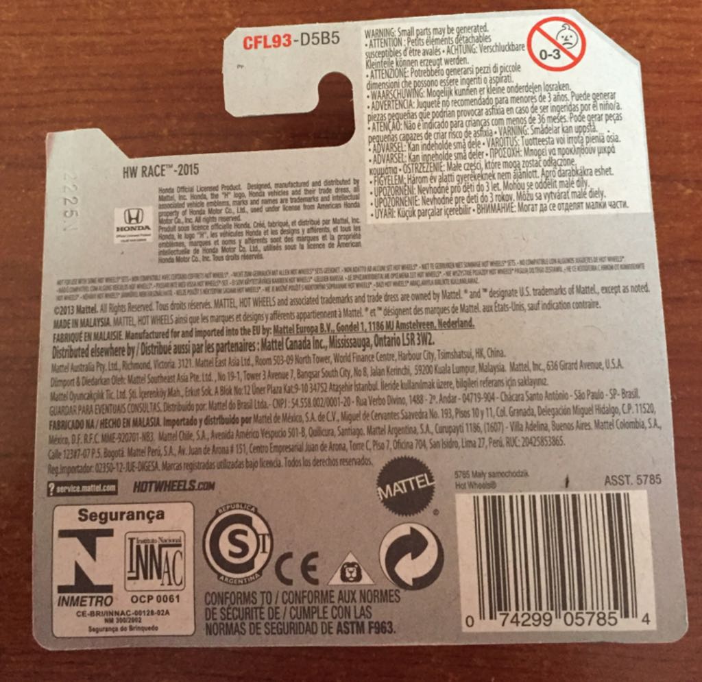 Honda Racer - HW Race toy car collectible - Main Image 2