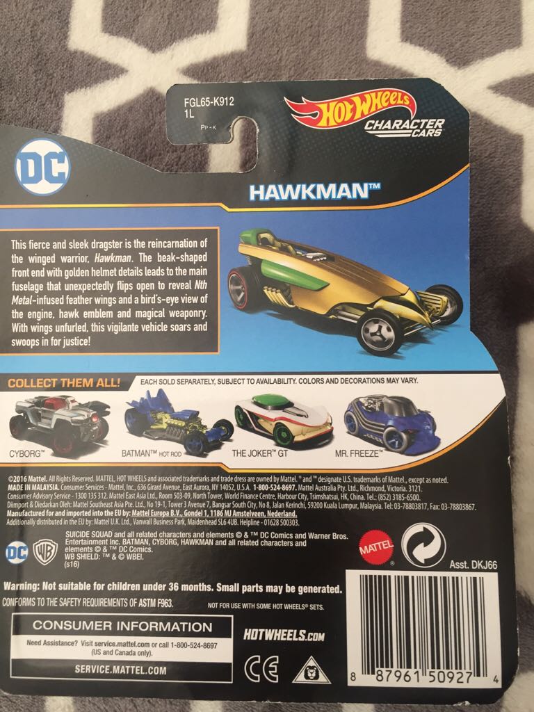 DC Comics Hawkman - ’16 DC Character Cars toy car collectible - Main Image 2