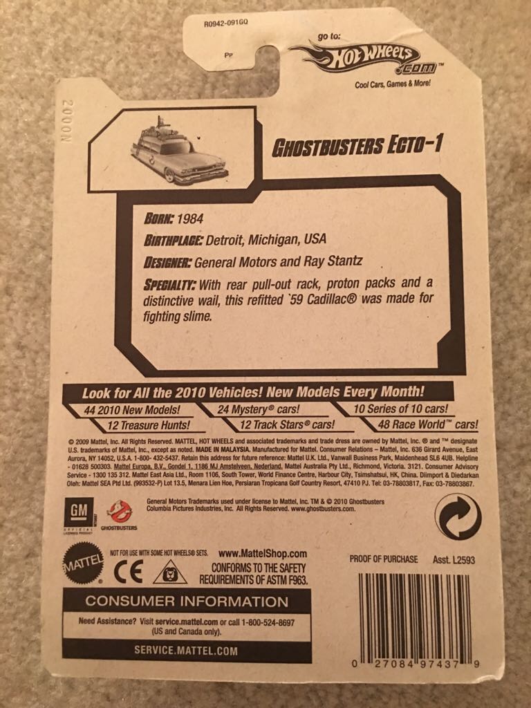 Ghostbusters Ecto-1 - 2010 - HW New Models toy car collectible - Main Image 2