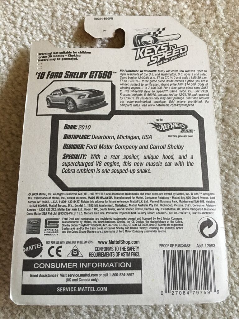 ,10 Ford Shelby GT 500 - 2010 New Models toy car collectible - Main Image 2