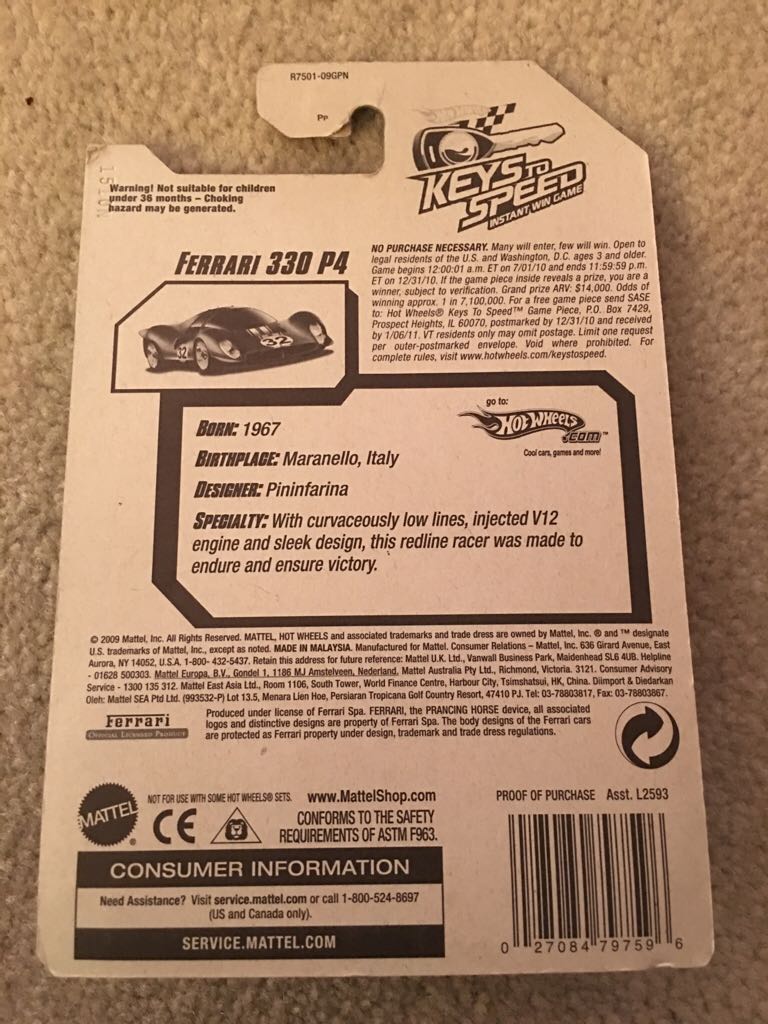 Ferrari 330 P4 - Blue - ’10 HW Garage toy car collectible - Main Image 2