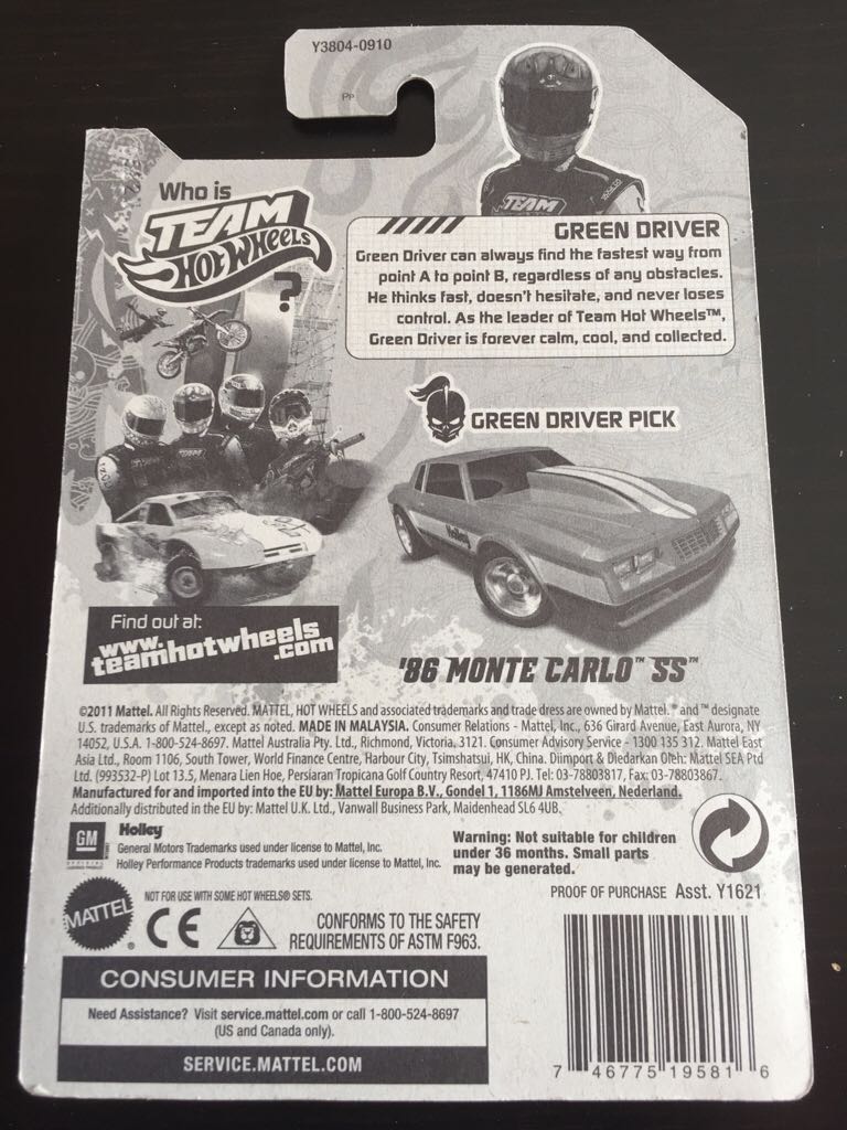 ’86 Monte Carlo SS - Team Hot Wheels toy car collectible - Main Image 2