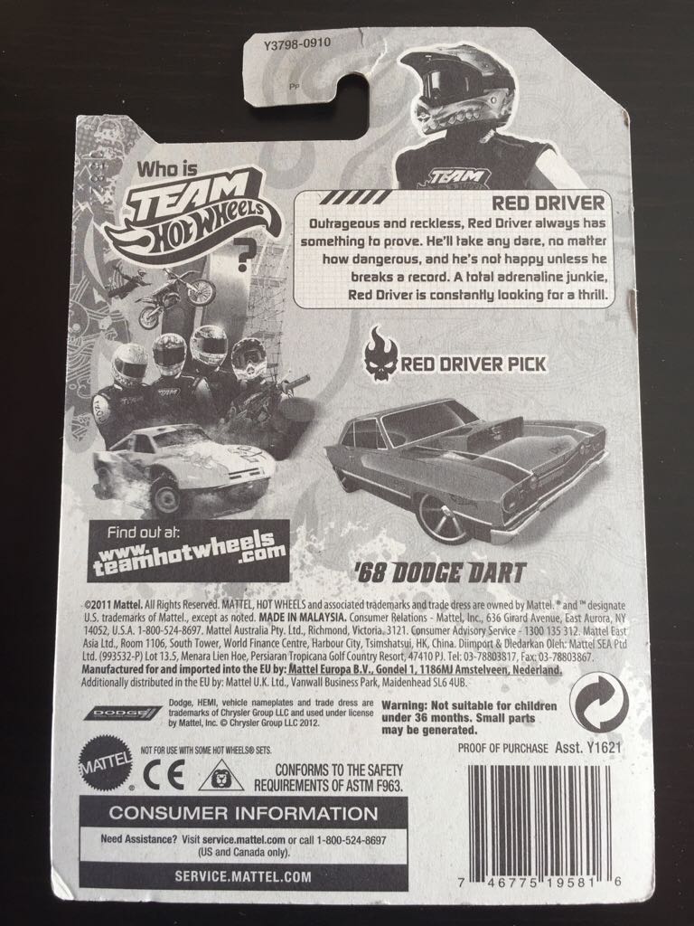 ’68 Dodge Dart - Team Hot Wheels toy car collectible - Main Image 2