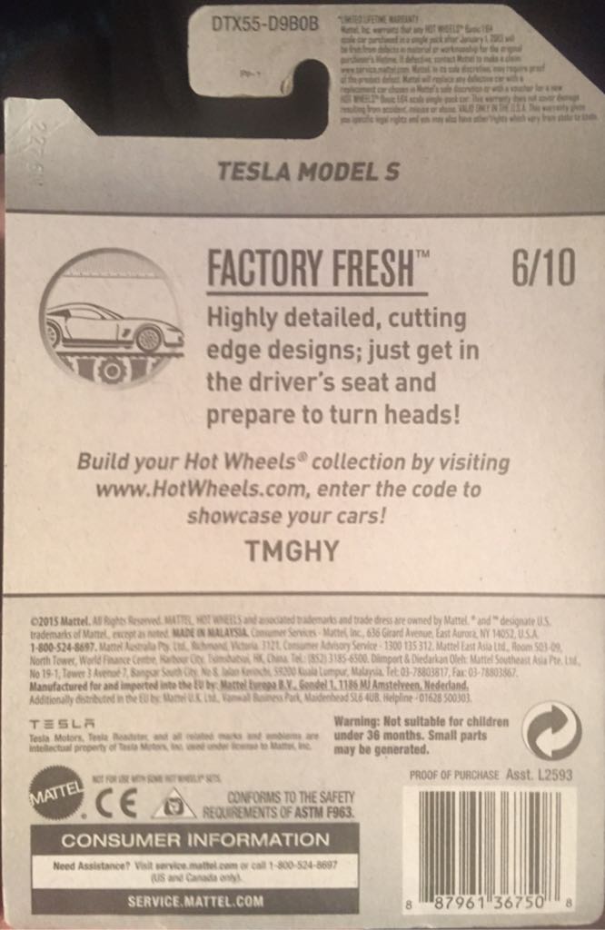 Tesla Model S - 2017 Factory Fresh toy car collectible - Main Image 2