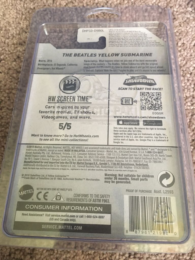 2016 Beatles Hw - 2016 - HW Screen Time toy car collectible - Main Image 2